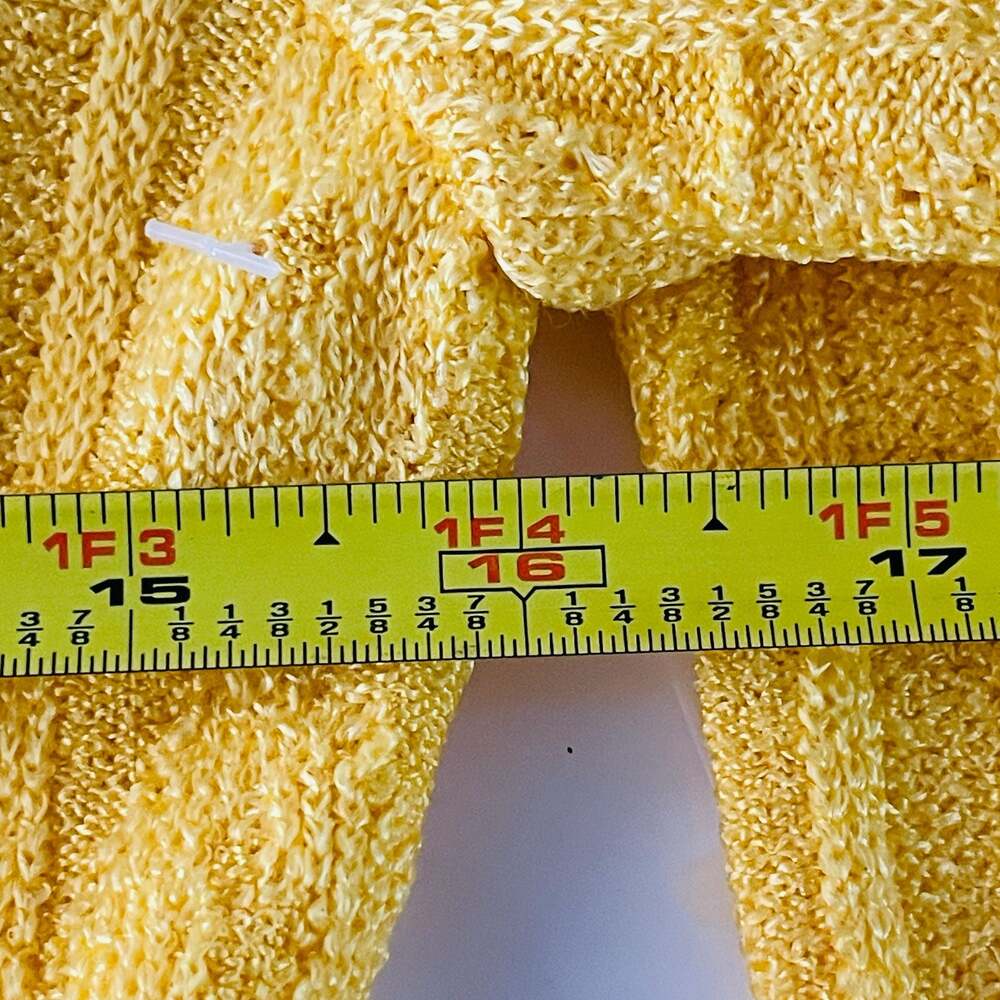 Vintage Yellow Cable Knit Button Cardigan Sweater with Pockets - Picture 6 of 7
